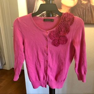 Floral appliqué cardigan